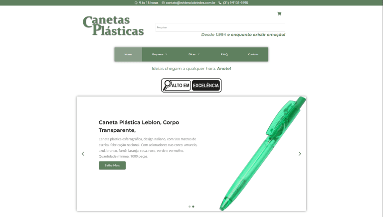 Canetas Plásticas
